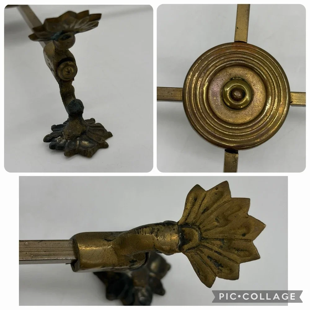 Vintage Regency Style‎ Brass Trivet Stand Adjustable Footed Hot Plate Sideboard